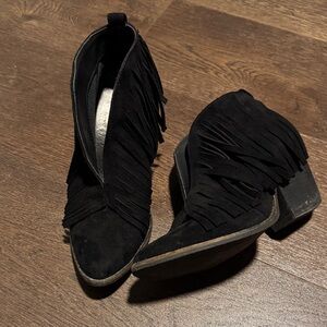 Coconuts by Matisse Black Suede Fringe Booties